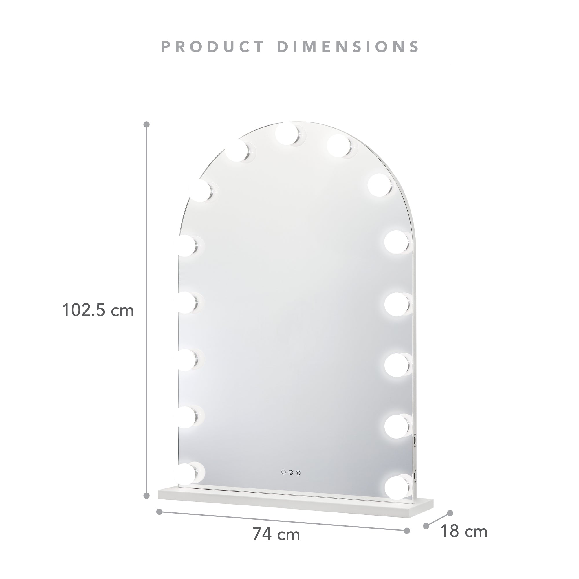 Hollywood LED 102cm Large Arched Vanity Mirror product image 3