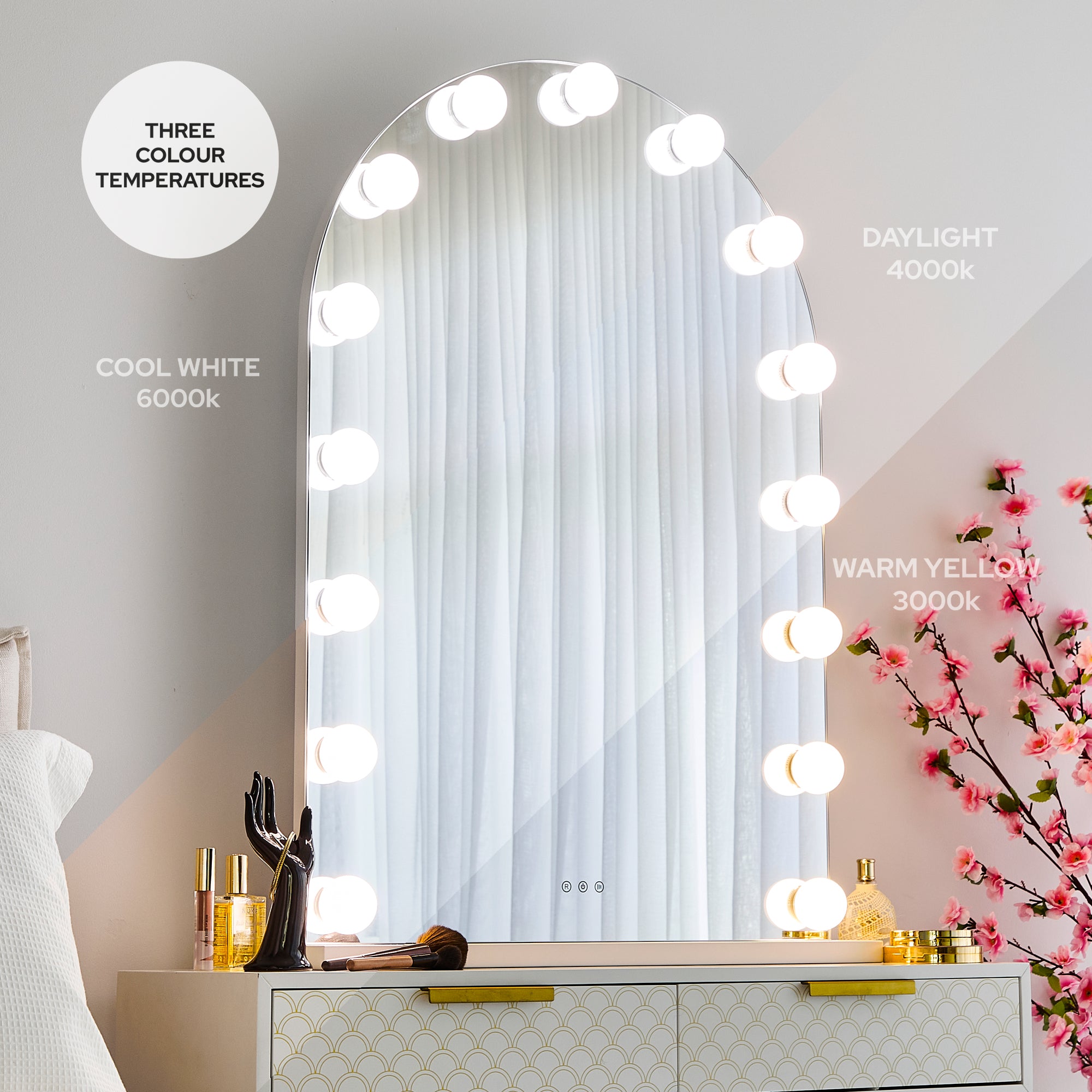 Hollywood LED 102cm Large Arched Vanity Mirror product image 5