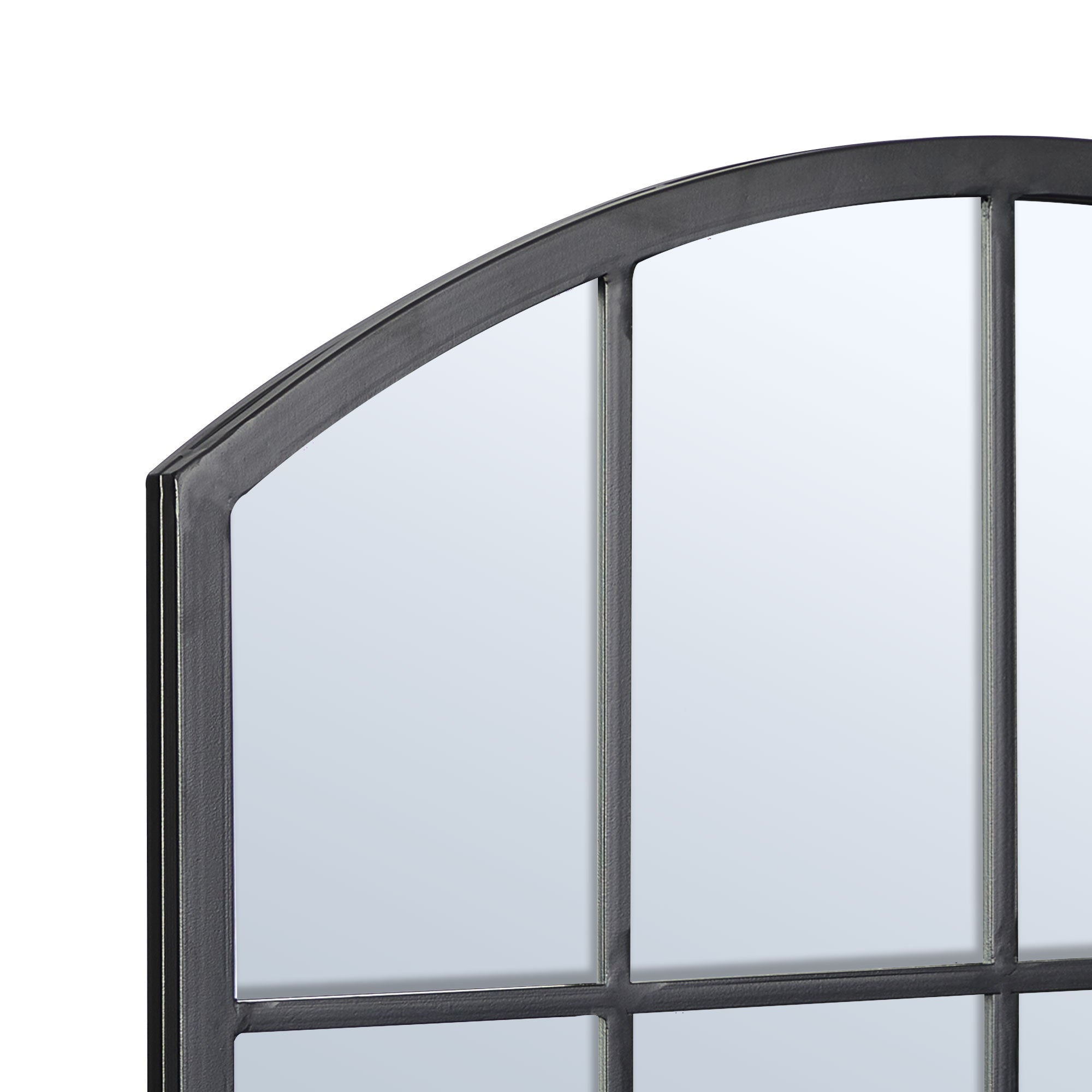 Marais 80cm Arch Top Iron Indoor Outdoor Mirror Black product image 7