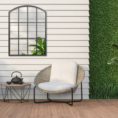 Marais 80cm Arch Top Iron Indoor Outdoor Mirror Black lifestyle image