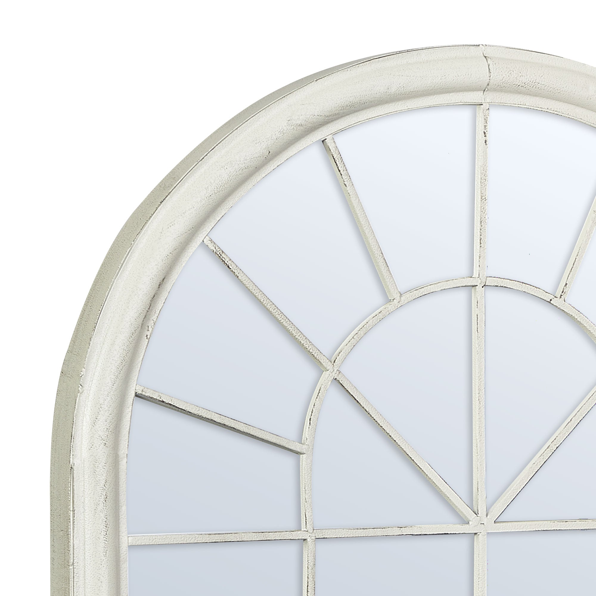 Dome 131cm Large Arch Iron Indoor Outdoor Mirror Antique White product image 4
