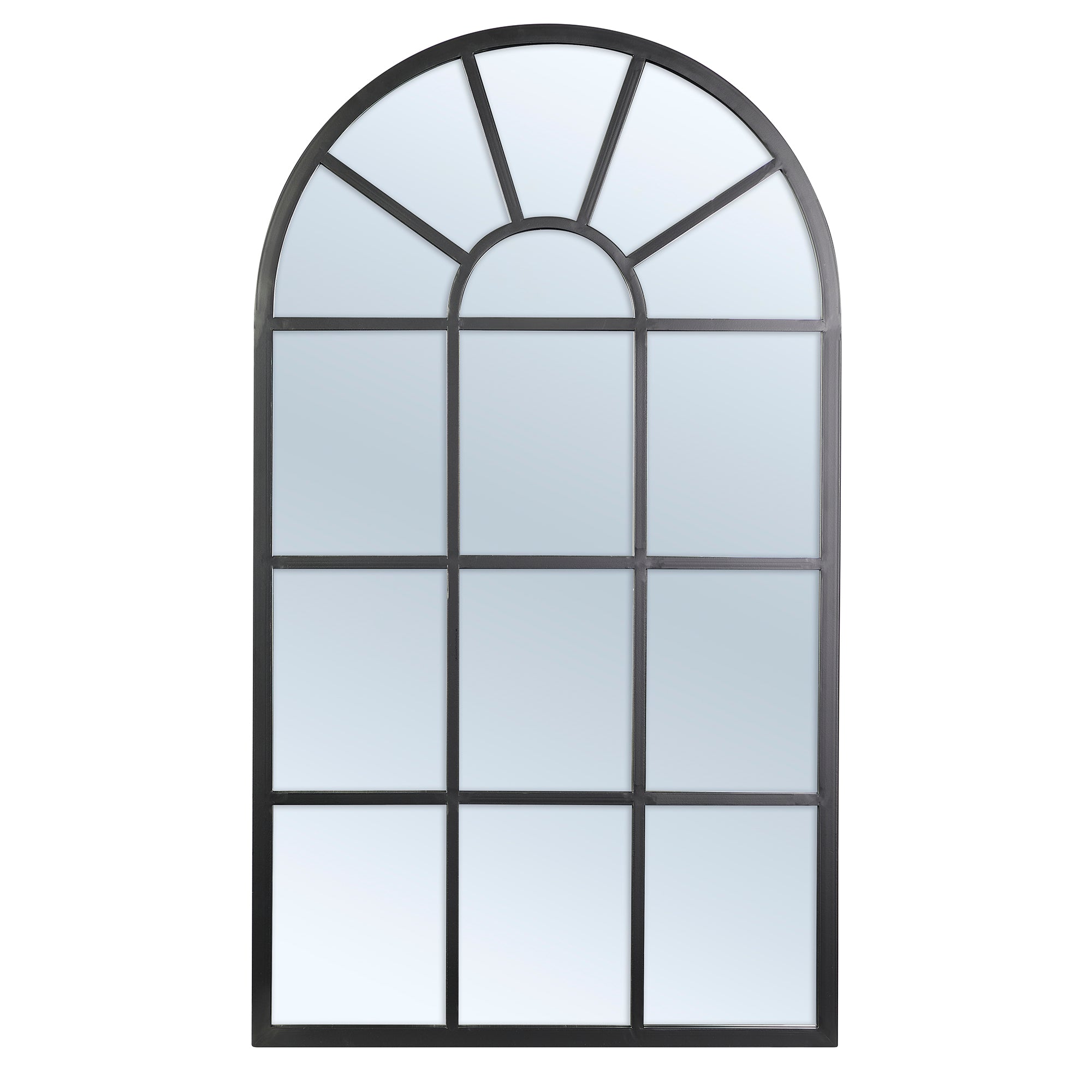 Abbey 105cm Arch Iron Indoor Outdoor Mirror Black product image 2