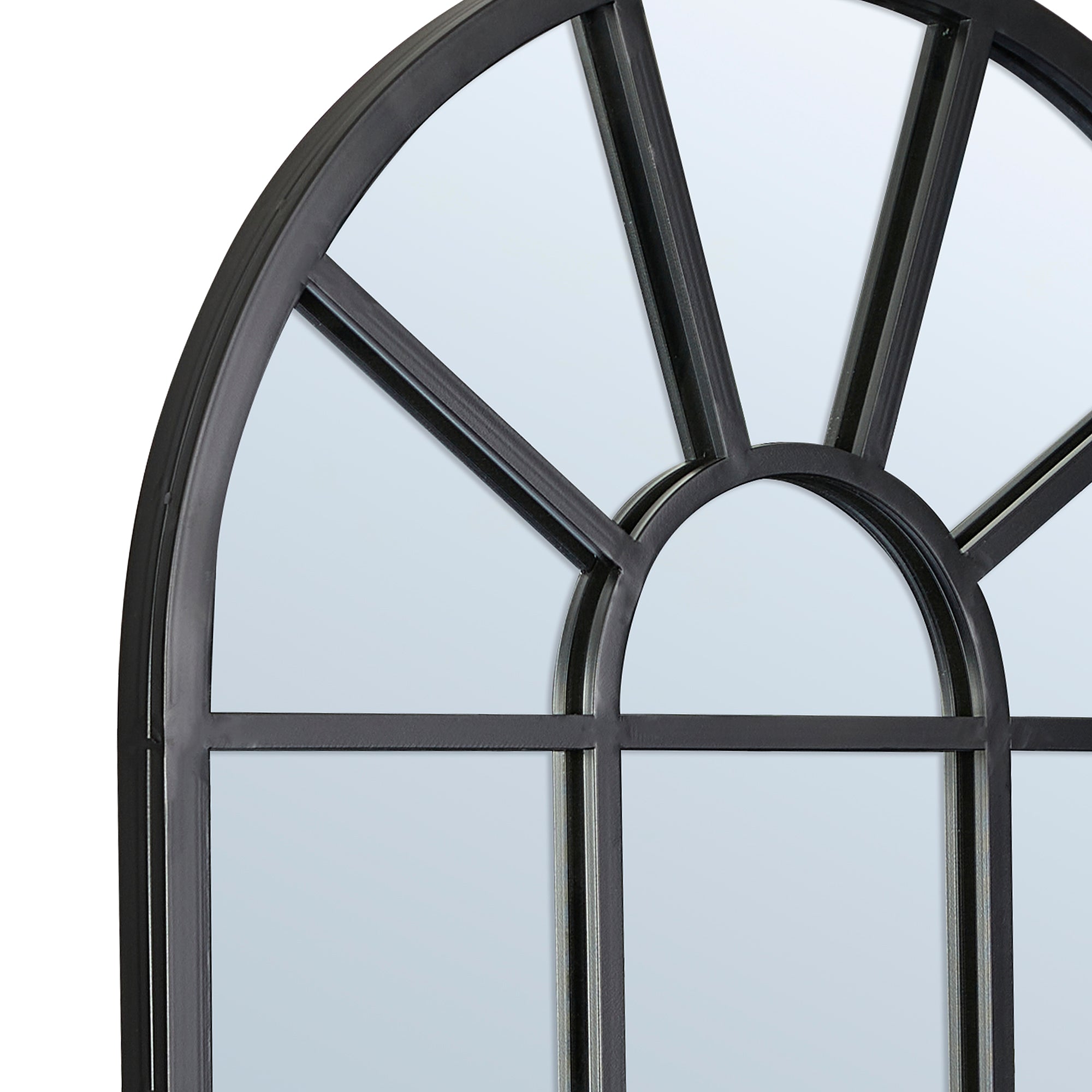 Abbey 105cm Arch Iron Indoor Outdoor Mirror Black product image 5