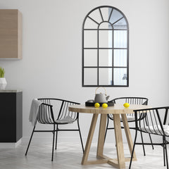 Abbey 105cm Arch Iron Indoor Outdoor Mirror Black product image 3