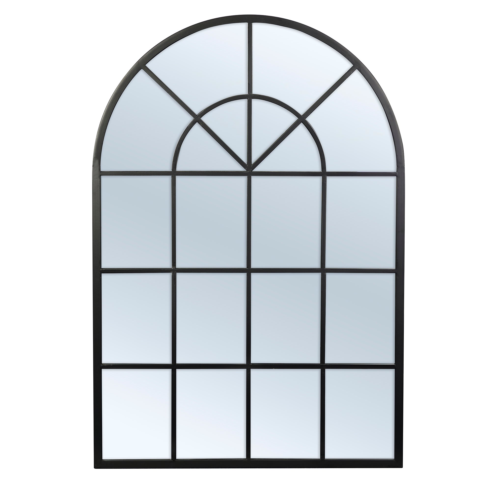 Grace 135cm Large Arch Iron Indoor Outdoor Mirror Black product image 2