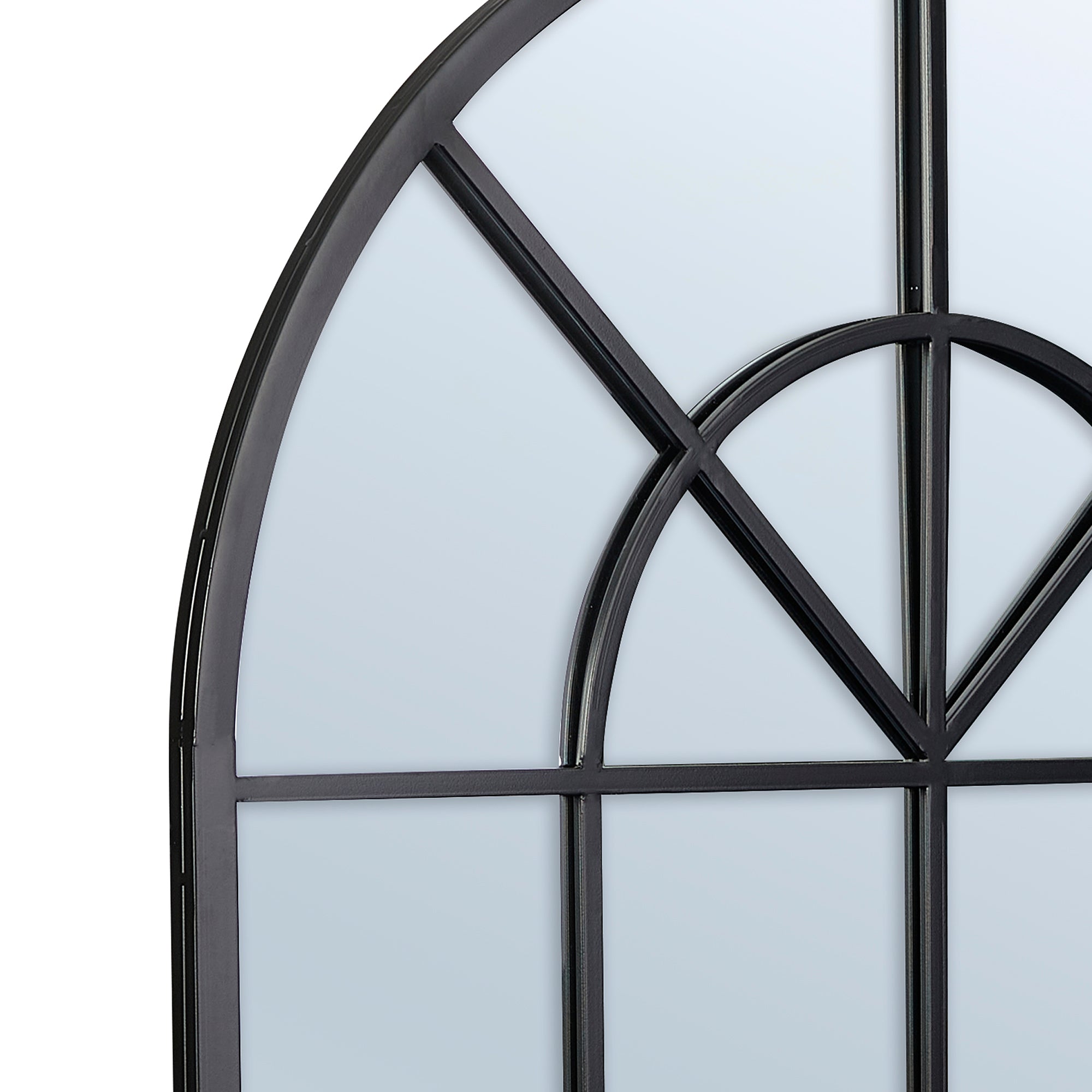 Grace 135cm Large Arch Iron Indoor Outdoor Mirror Black product image 6