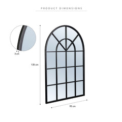 Grace 135cm Large Arch Iron Indoor Outdoor Mirror Black product image 4