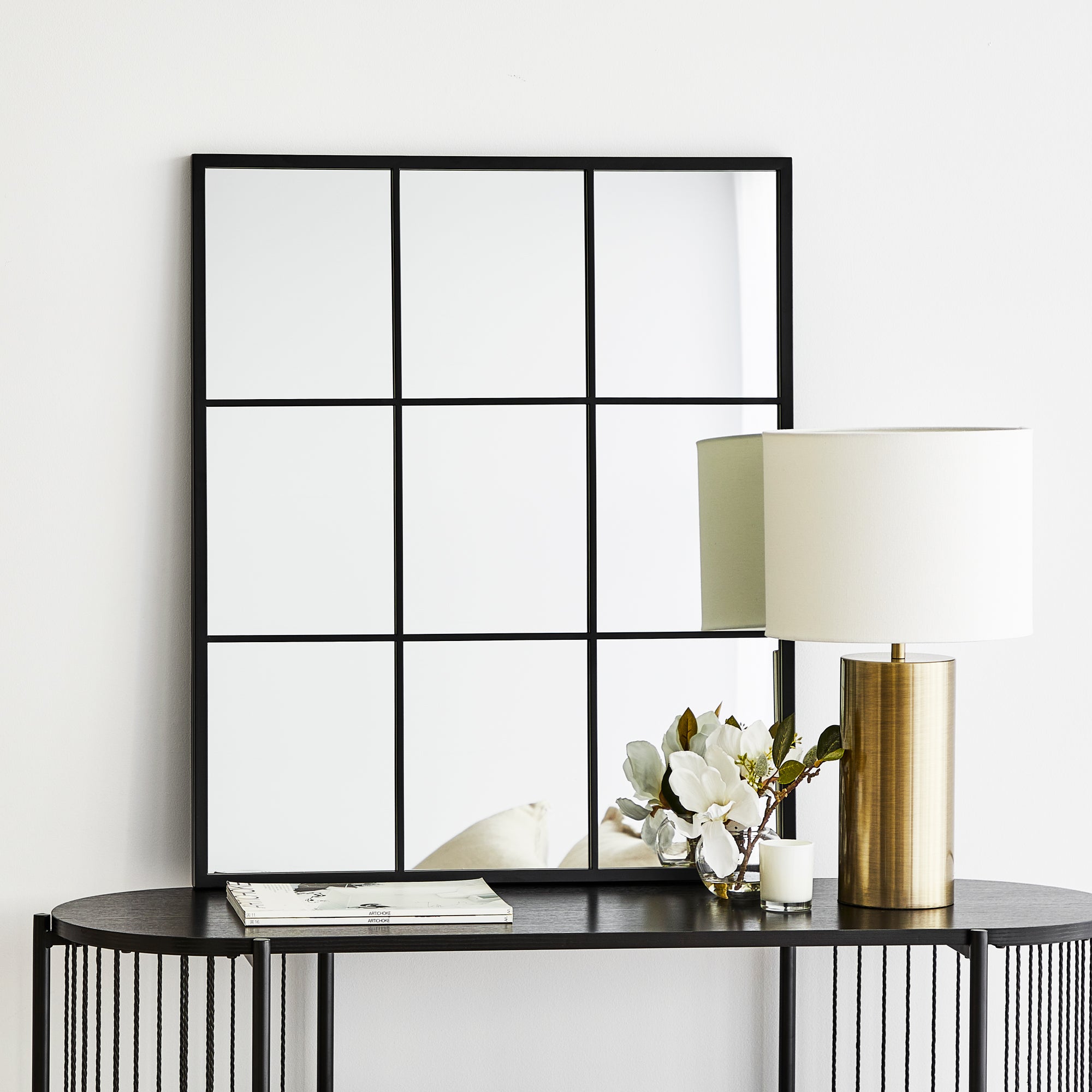 Sophia 70cm Rectangle Mirror Black lifestyle image