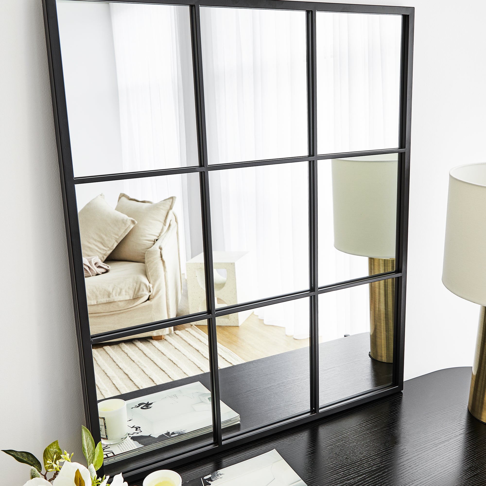 Sophia 70cm Rectangle Mirror Black product image 6