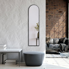 Cindy 120cm Arched Leaning Wall Mirror Black lifestyle image