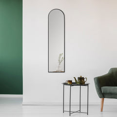 Cindy 120cm Arched Leaning Wall Mirror Black product image 3
