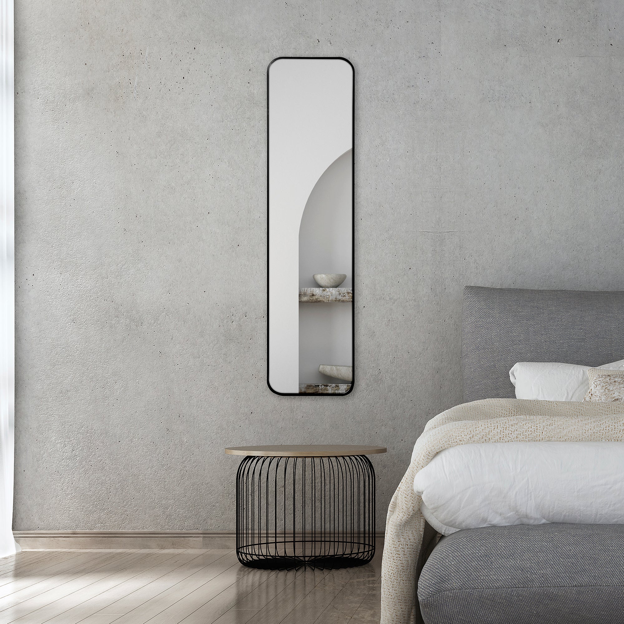 Elle 120cm Rectangle Leaning Wall Mirror Black product image 5