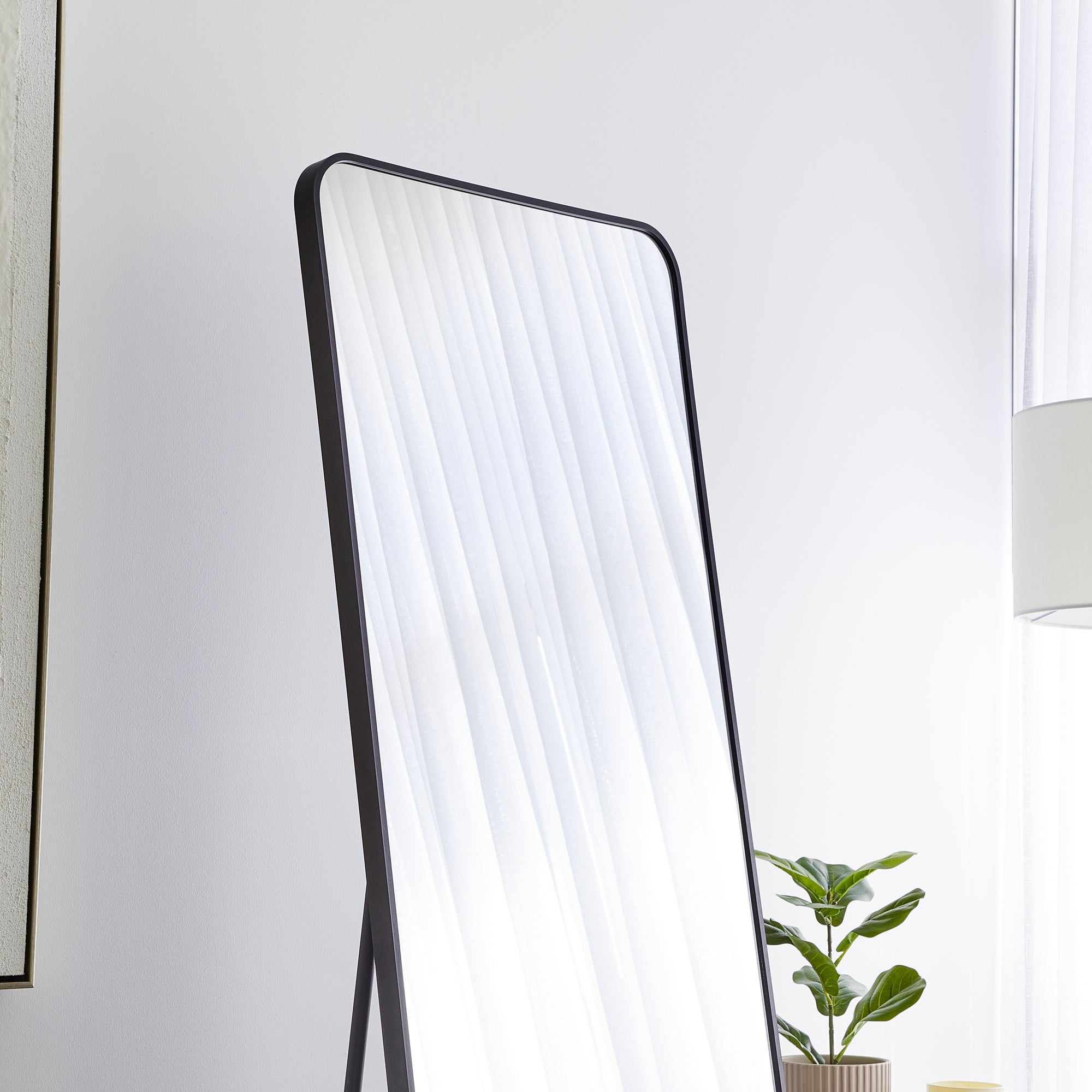 Elle 165cm Standing Full Length Rectangle Mirror Black product image 4