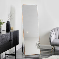 Elle 165cm Standing Full Length Rectangle Mirror Gold product image 3