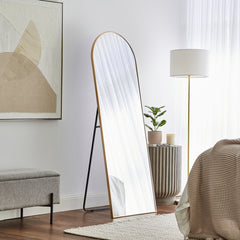 Cindy 165cm Arched Standing Full Length Mirror Gold lifestyle image