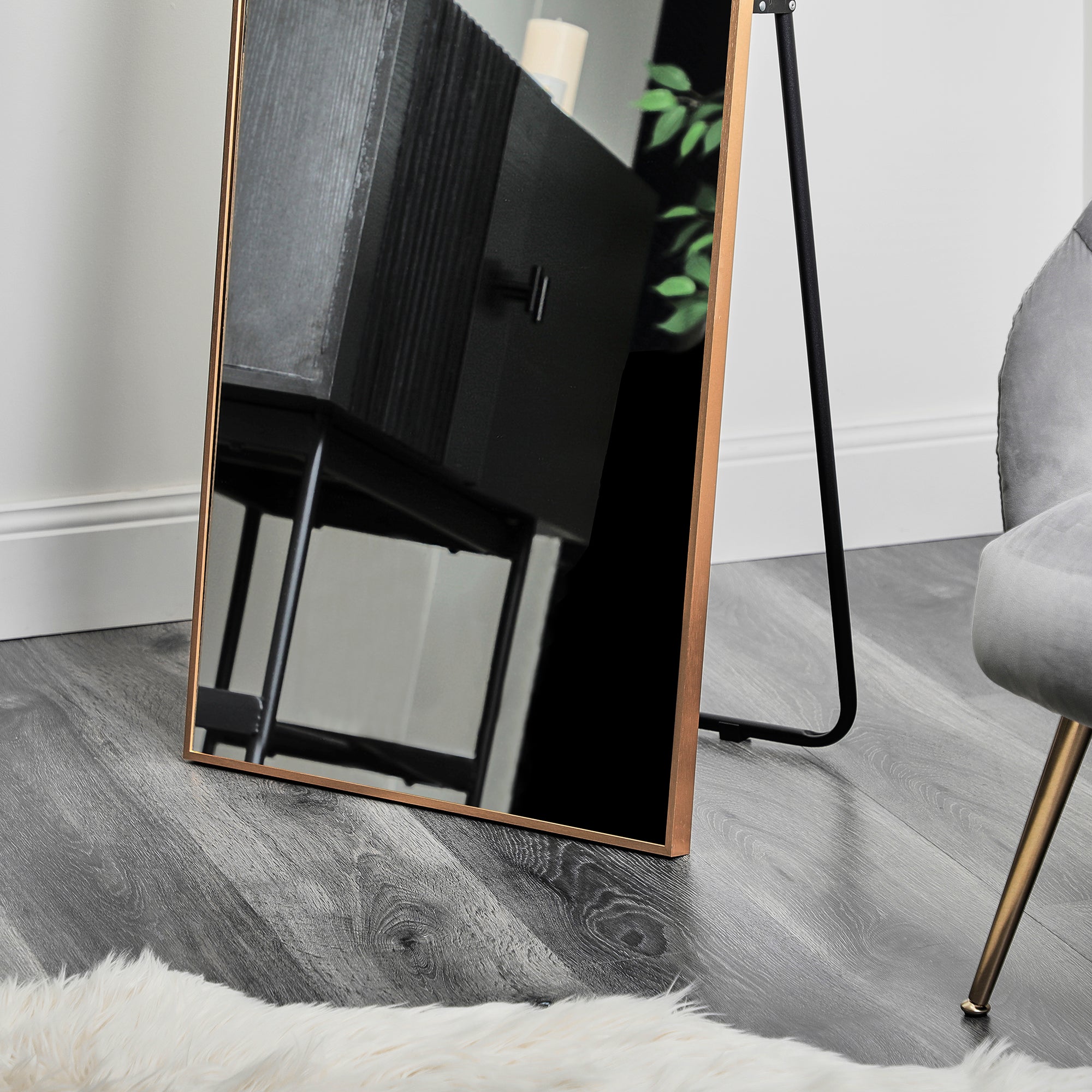 Cindy 165cm Arched Standing Full Length Mirror Gold product image 3