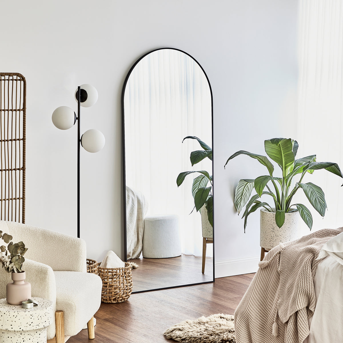 Cindy XL 180cm Arch Mirror Black lifestyle image