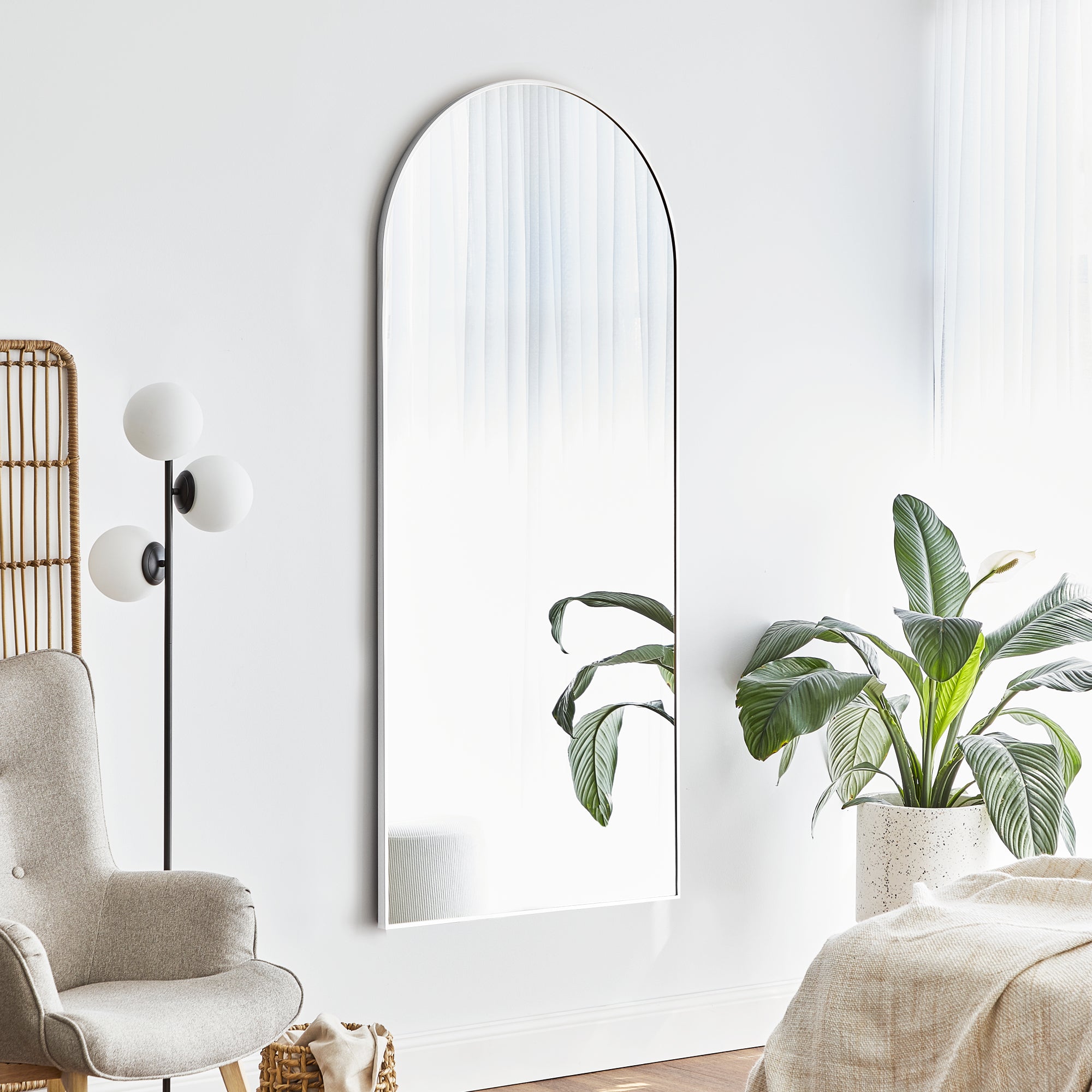 Cindy XL 180cm Arch Mirror White product image 4