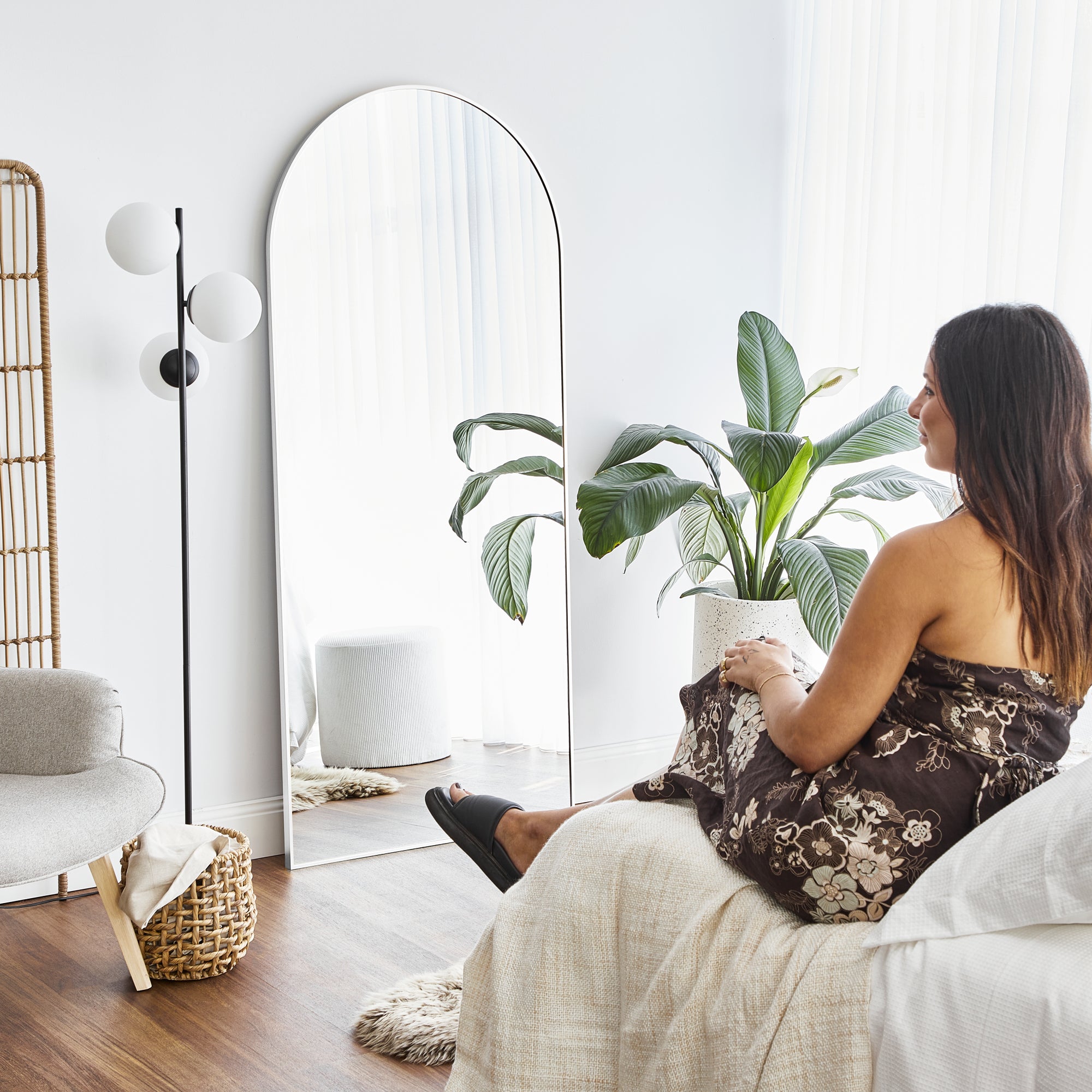 Cindy XL 180cm Arch Mirror White product image 6