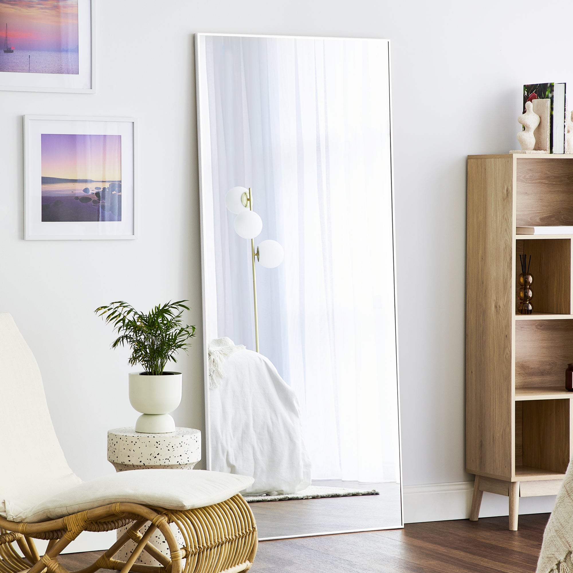 Elle 180cm XL Rectangle Mirror White product image 7