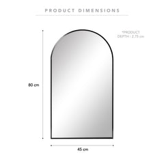 Naomi 80cm Arched Wall Mirror Black product image 4