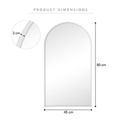 Naomi 80cm Arched Wall Mirror White product image 3