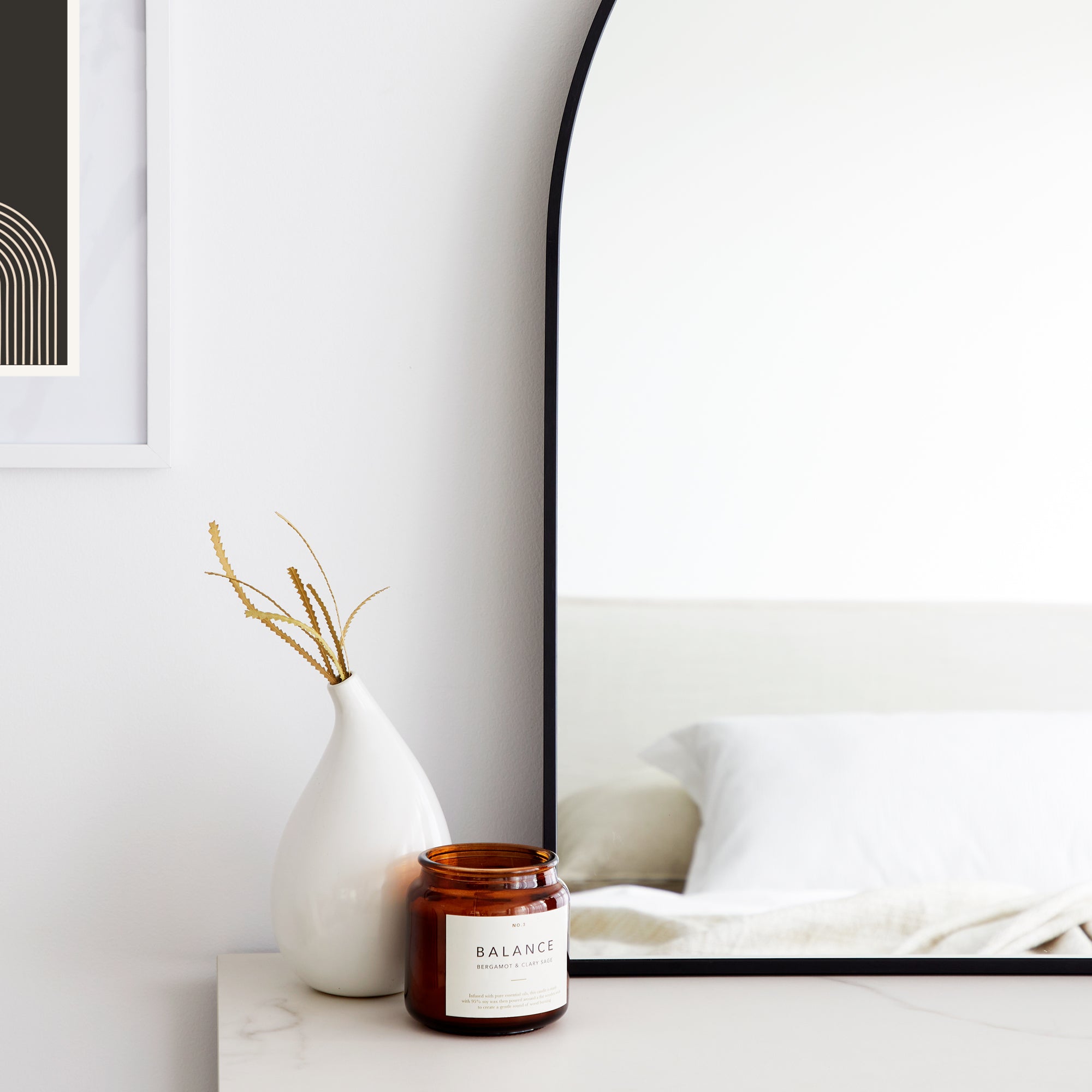 85cm Naomi Large Arch Mirror Black product image 5