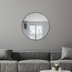 Linda 90cm Round Wall Mirror Black product image 3