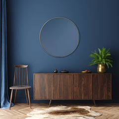 Linda 90cm Round Wall Mirror Gold lifestyle image