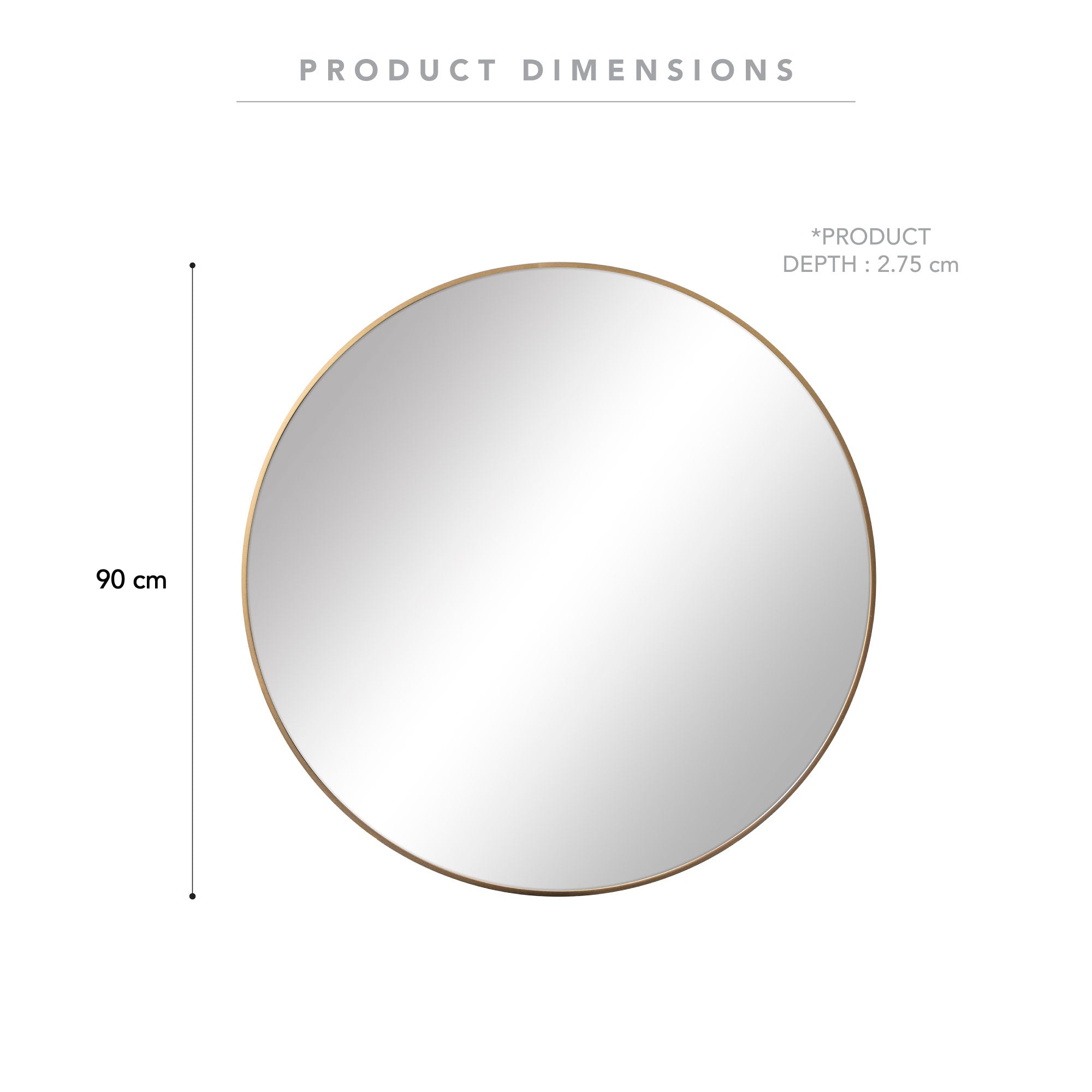 Linda 90cm Round Wall Mirror Gold product image 4