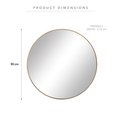 Linda 90cm Round Wall Mirror Gold product image 4