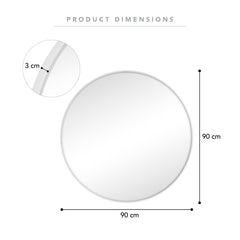Linda 85cm Round Wall Mirror White product image 3