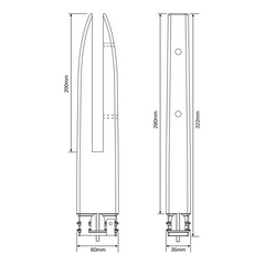 NOVA - Core Drill Balustrade Spigots - FRICTION FIT for 12mm glass.