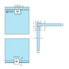 SHOWER GLASS HEADER BAR OVERPANEL FITTING SQUARE 10MM/10MM - BRUSHED BRONZE