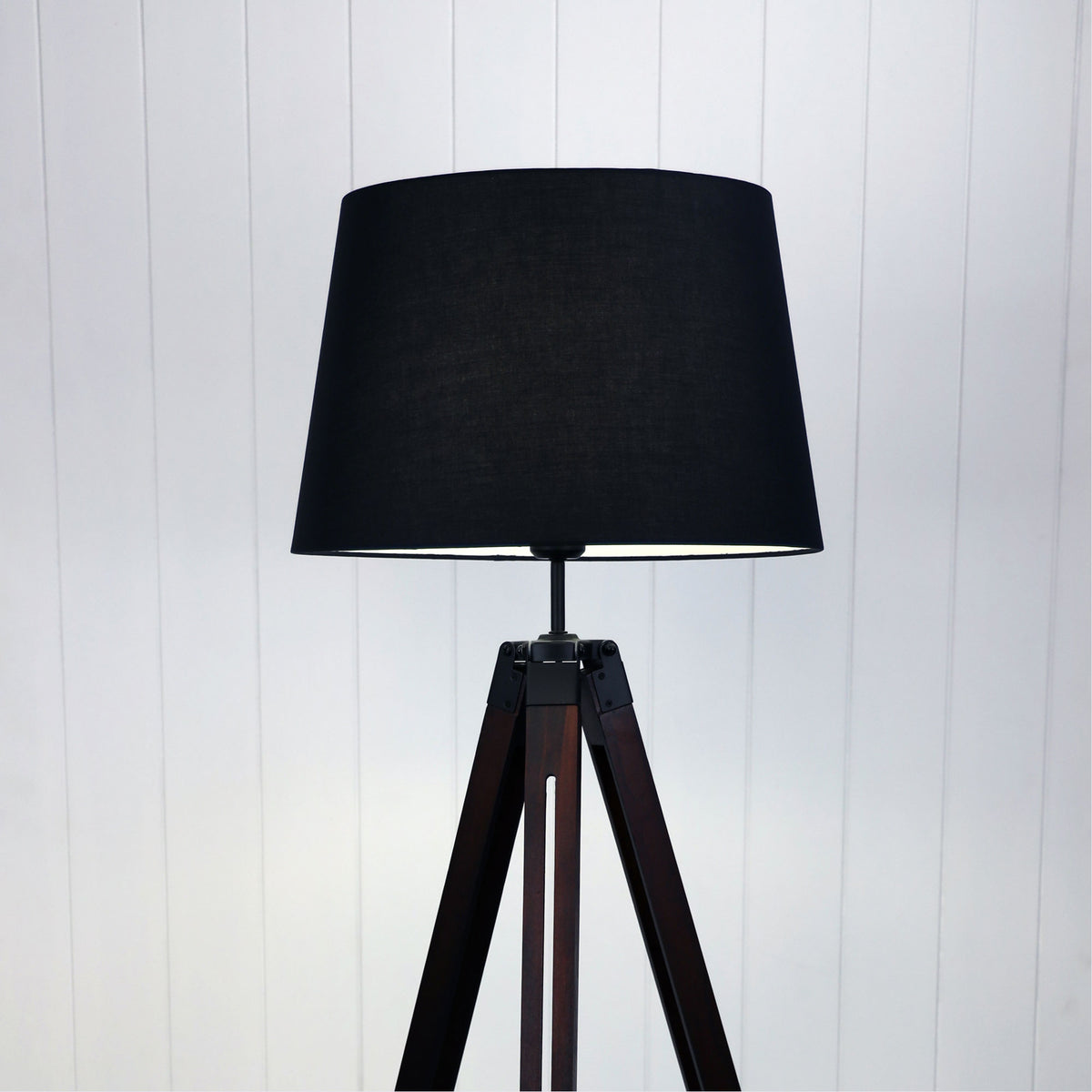 Trevi Complete Complete Base and Shade Floor Lamp styled in a room