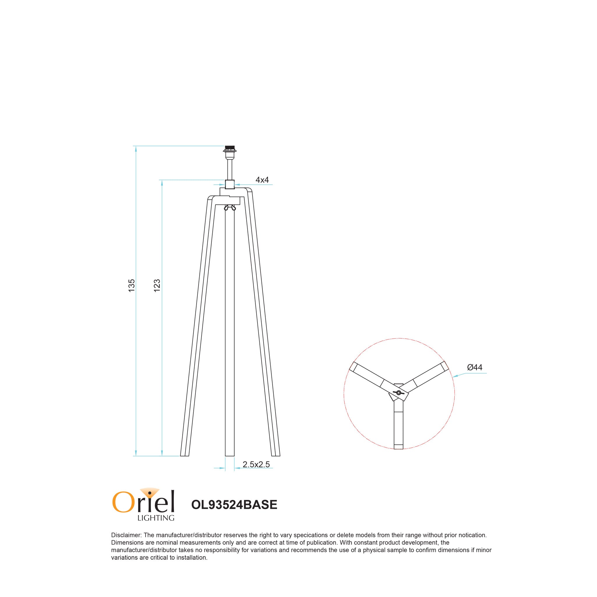 Lund Scandi Timber Tripod Lamp Base Floor Lamp product image 2