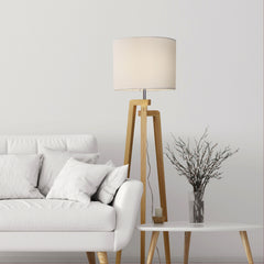 Lund Complete Scandi Timber Tripod Floor Lamp product image 2