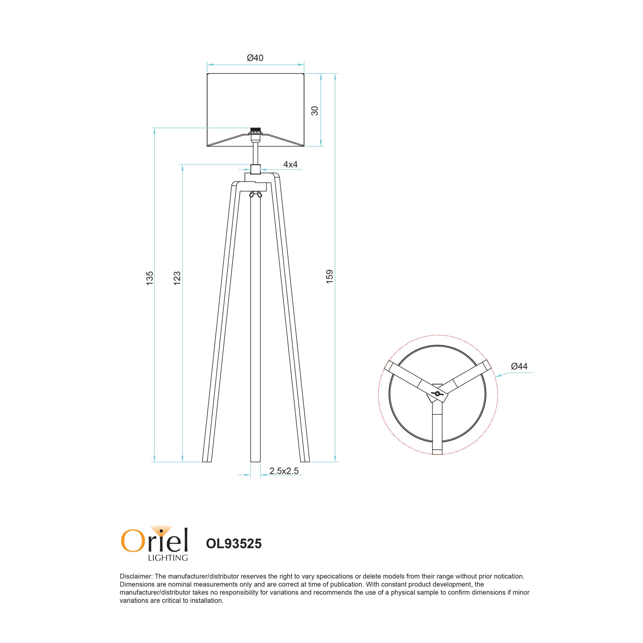 Lund Complete Scandi Timber Tripod Floor Lamp styled in a room