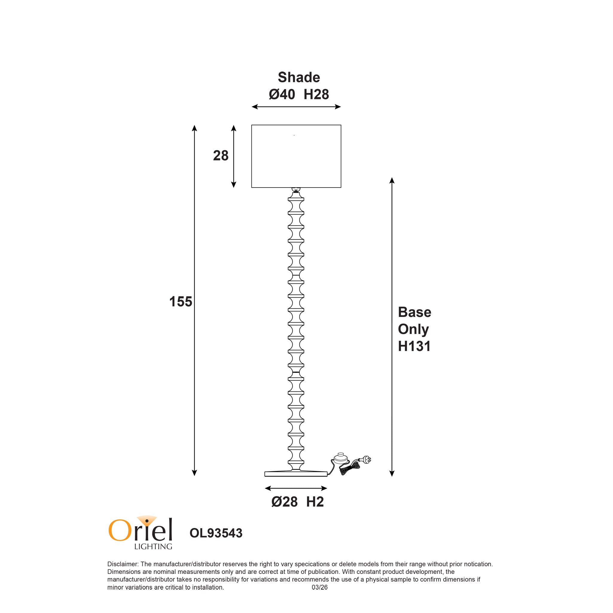 Spindle Floor Lamp with Shade product image 4