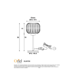 Alto Opal Ribbed Optic Glass Table Lamp product image 4