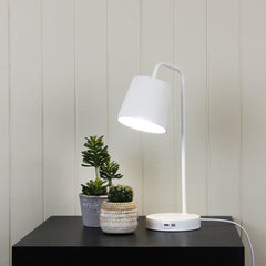 Henk Metal Desk Lamp with USB Socket styled in a room