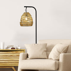 Jess Black Floor Lamp Base styled in a room