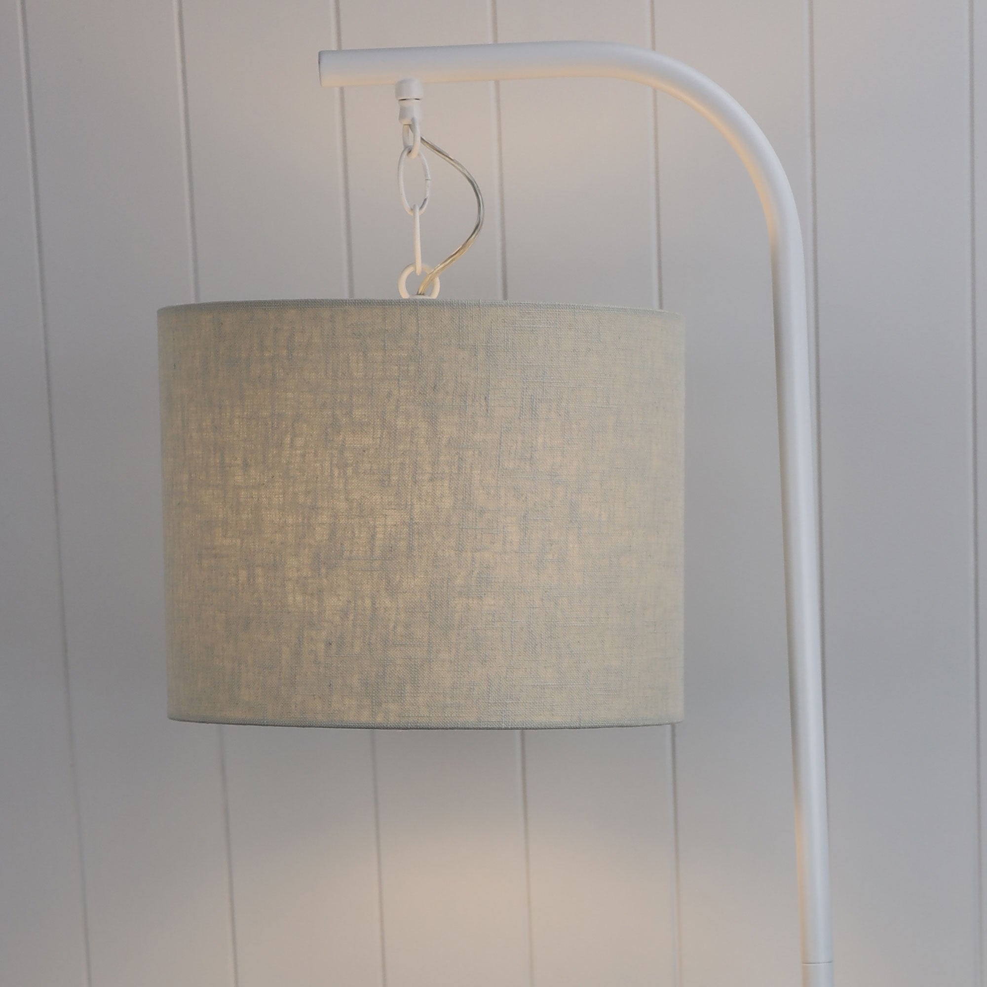 Jess White Floor Lamp Base styled in a room