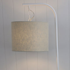Jess White Floor Lamp Base styled in a room