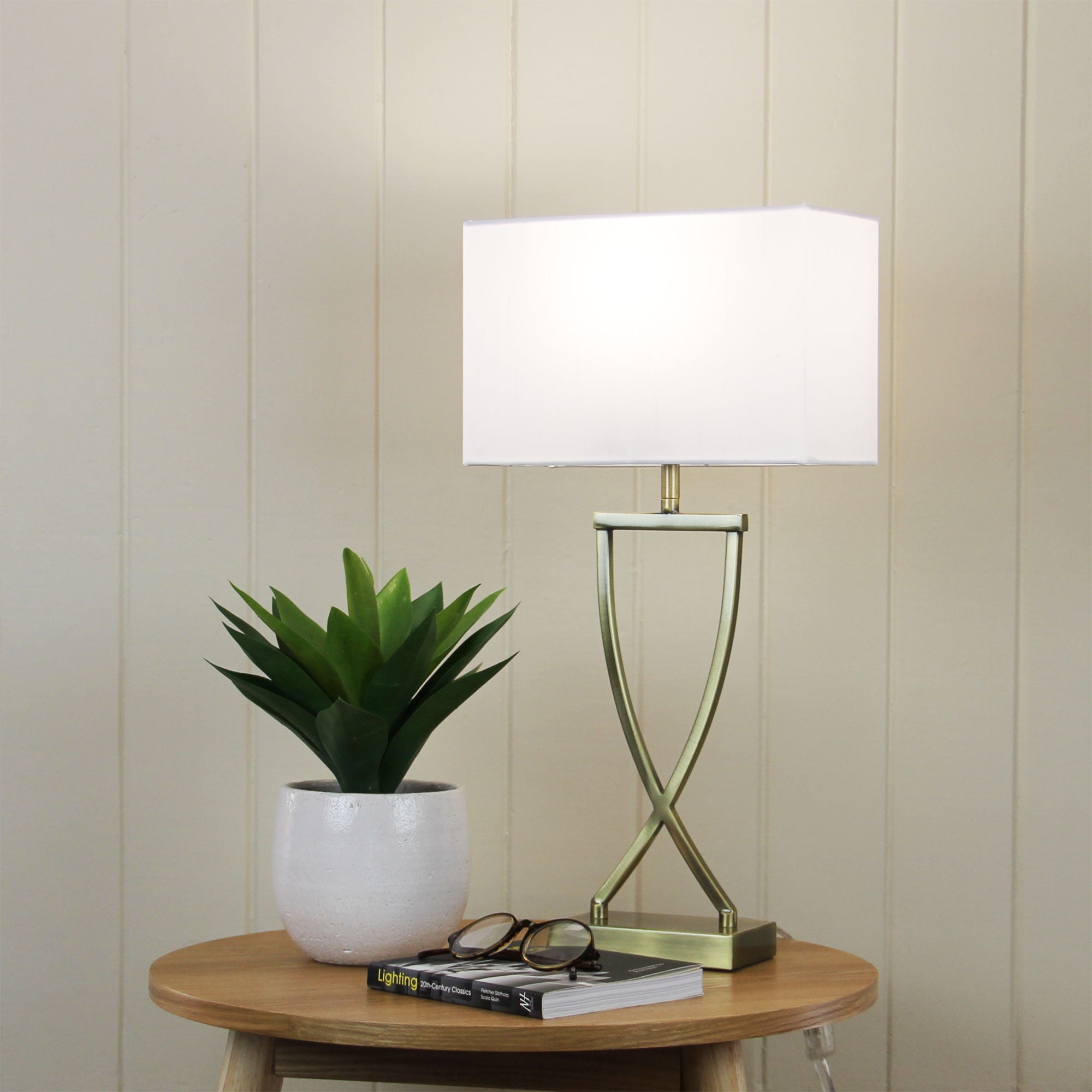 Chi Complete Bedside Lamp styled in a room