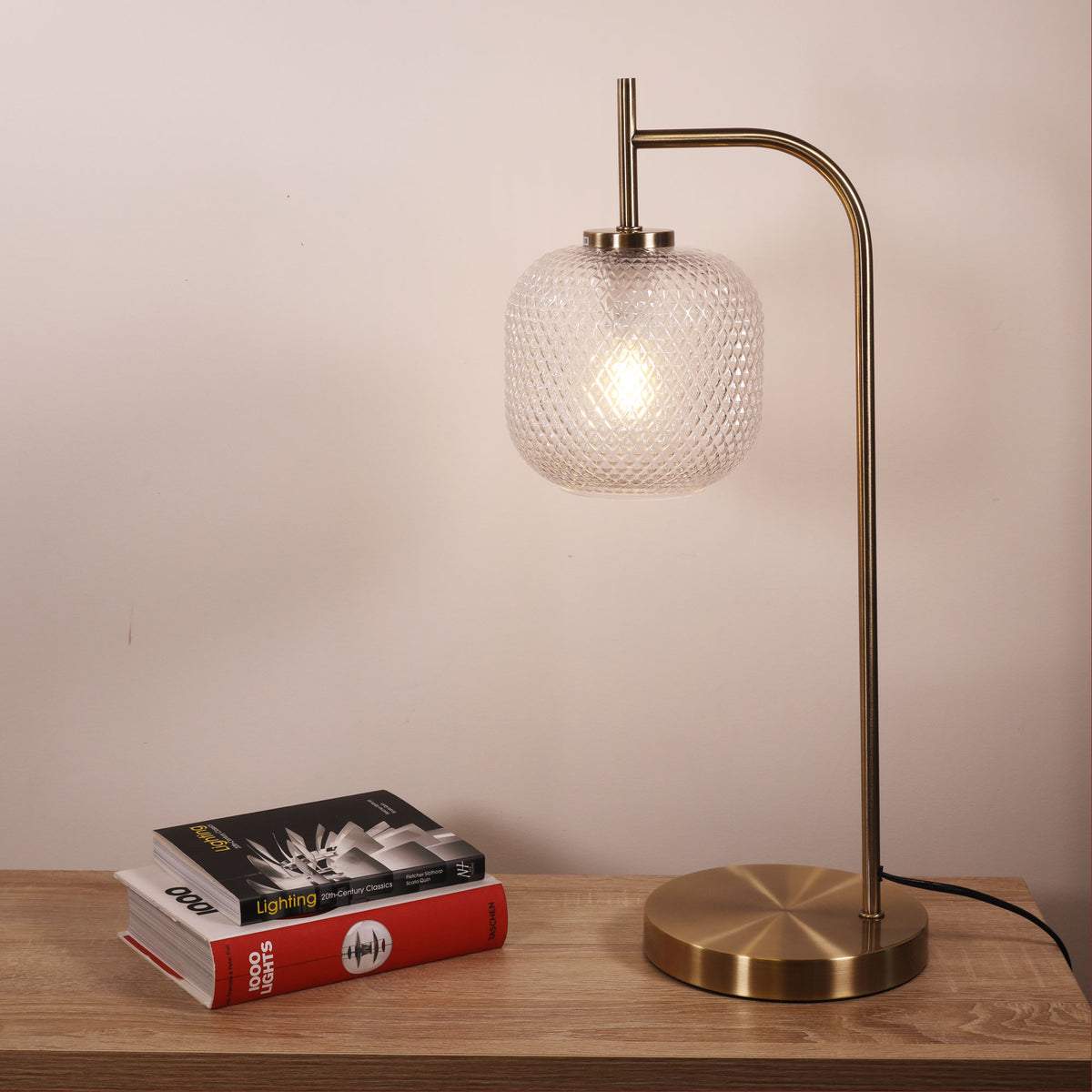 Cross Decorative Task Lamp styled in a room