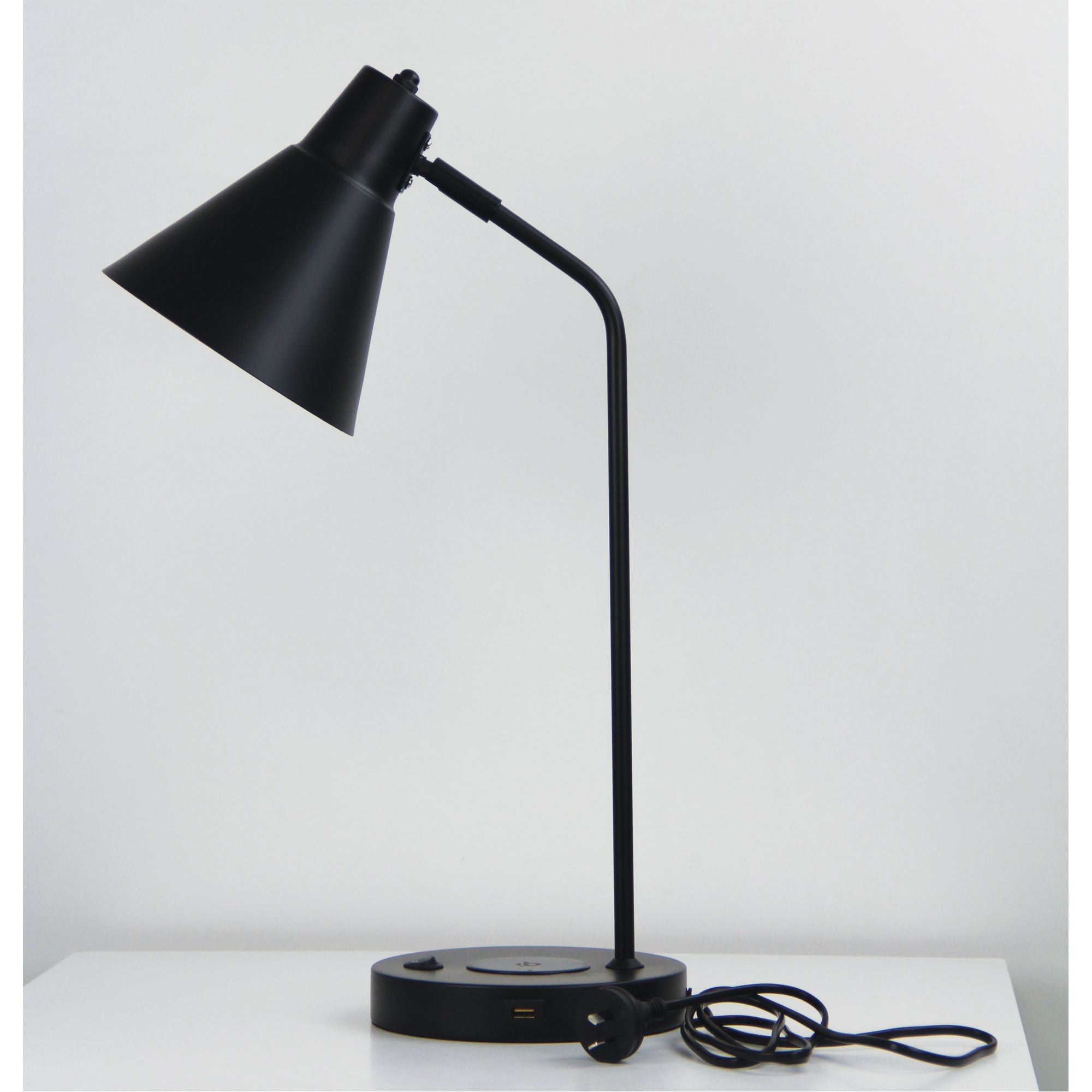 Targa Black Desk Lamp with USB and wireless charging product image 4