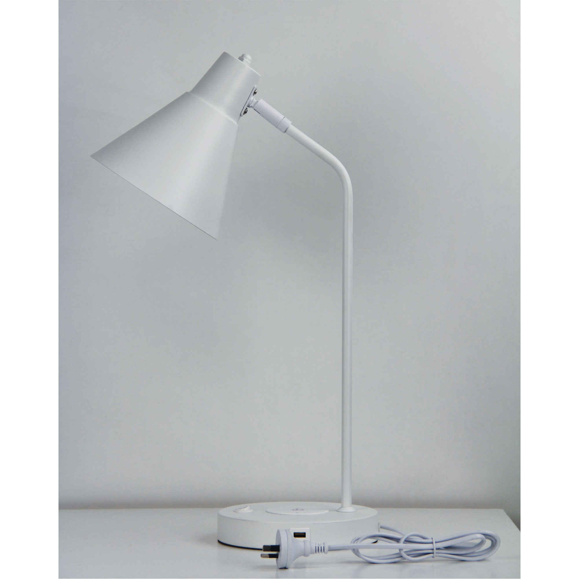 Targa White Desk Lamp with USB and wireless charging product image 3