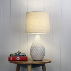 Danu Ceramic Table Lamp with Shade styled in a room
