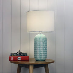 Hurley Ceramic Table Lamp with Shade styled in a room